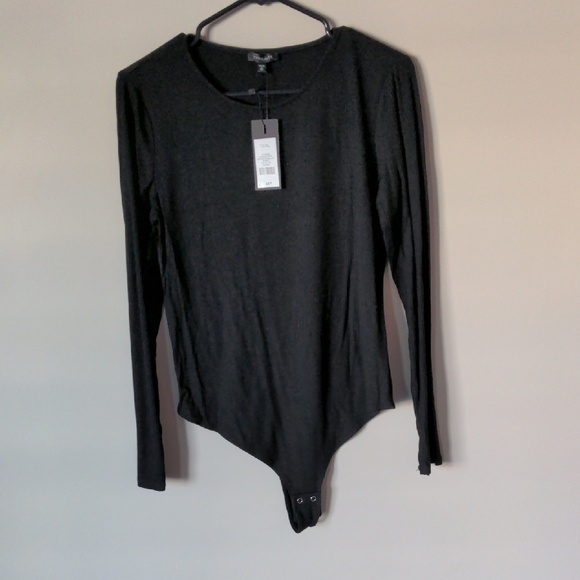 Dynamite Black Ribbed Open-Back Bodysuit - Picture 5 of 13